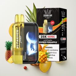 Al Fakher Crown Bar Ultra 25K Vienkartinis Elektroninis Cigaretas Mangas Ananasas LED Ekranas