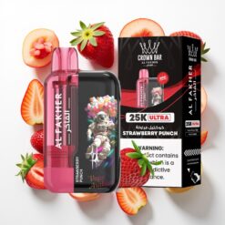 Al Fakher Crown Bar Ultra 25K Vienkartinis Išgarintuvas Braškžių Punch, 22ml, 50mg/ml