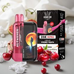 Al Fakher Crown Bar Ultra 25K Vienkartinis Išgarintuvas Vyšnių Fiesta (25K užpūrimų, 22ml)