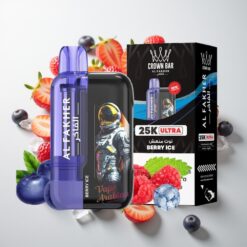 Al Fakher Crown Bar Ultra 25K Vienkartinis Vaporizatorius Uogienės Šaltis (25K pūkų, 22ml)