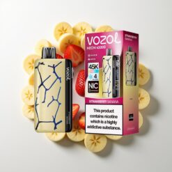 Vozol Neon 45K 45000 Pufų Disposable Vape Braškė-Bananas (20ml, 800mAh, 4 ledo režimai)