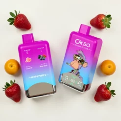 OKSO Double Flavor vienkartinis vape, 60000 puffs, 50 ml, 4 nikotino stiprumai